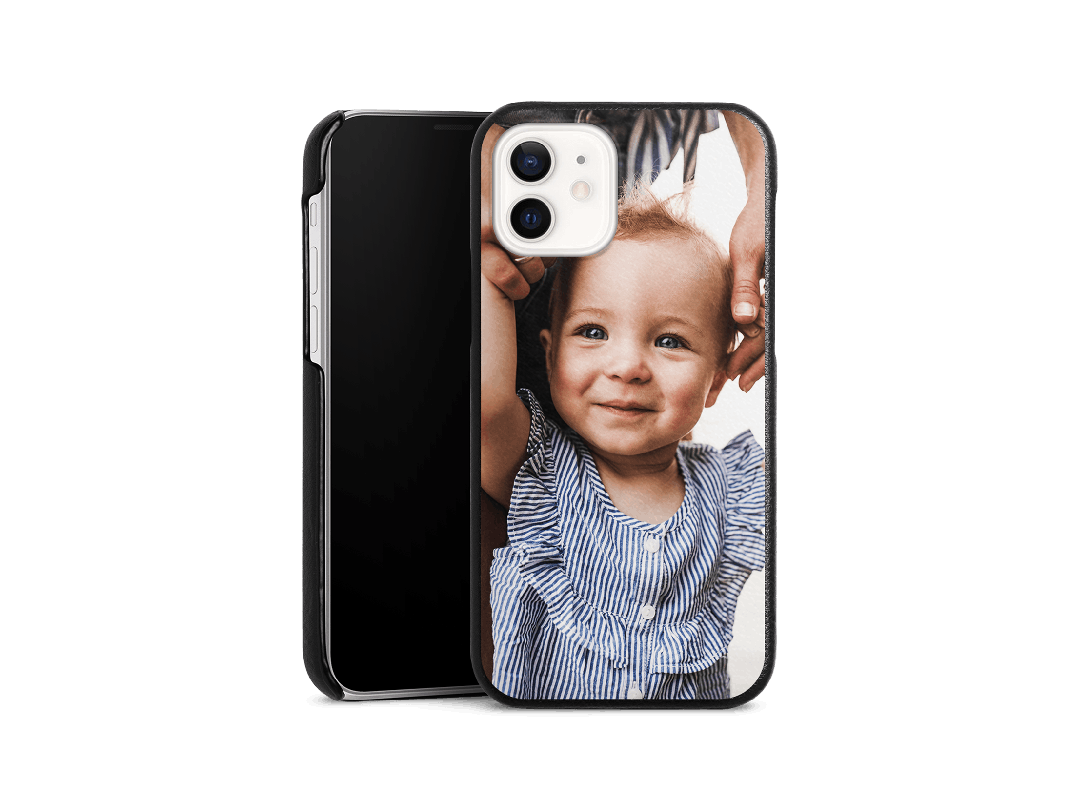 Funda de cuero genuino con foto de un niño pequeño