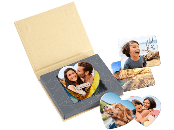 Pixum photo magnets in square and heart shape