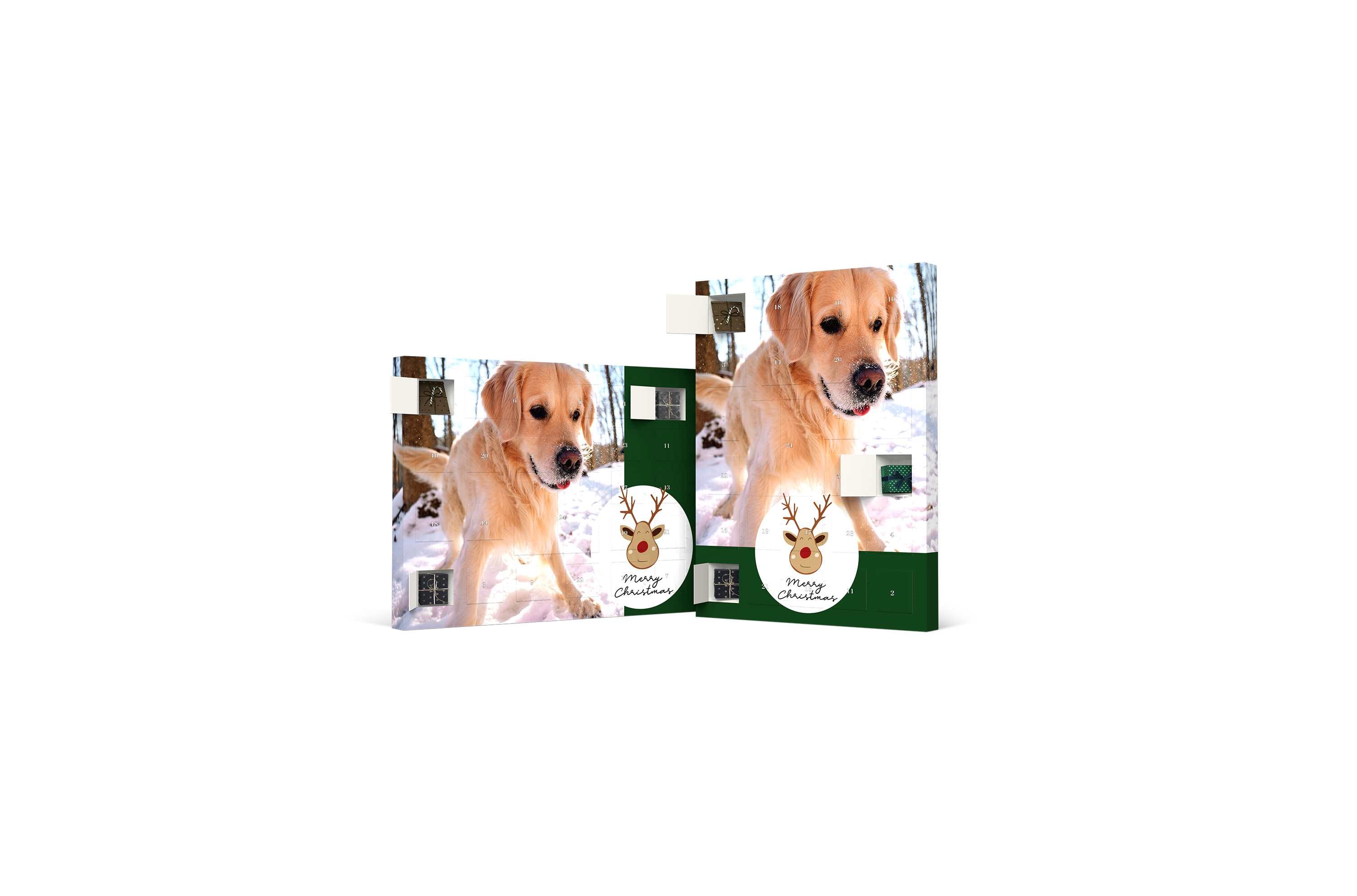 Calendario de Adviento personalizado para rellenar con fotos de un perro
