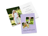 Danksagungskarte zur Konfirmation mit Foto Danksagungskarte zur Konfirmation mit Foto in Lila.