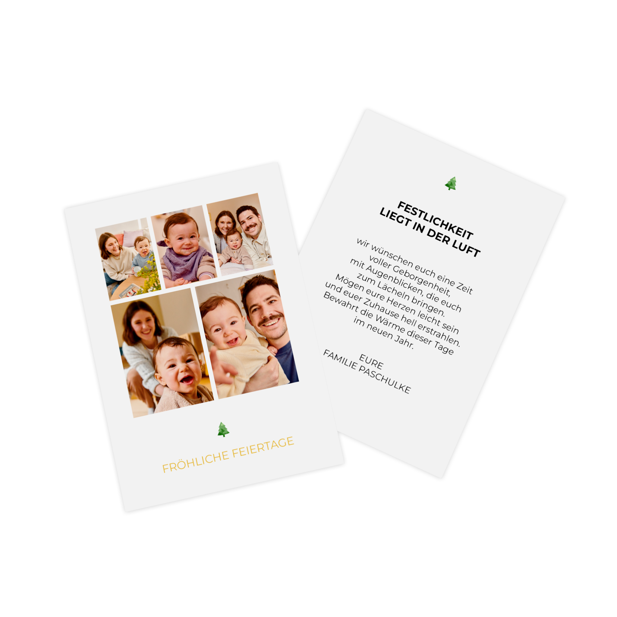 Fotokarte als Weihnachtskarte mit Familienfoto