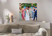 Toile 100x100 cm Photo de mariage sur une toile de 100x100 cm.