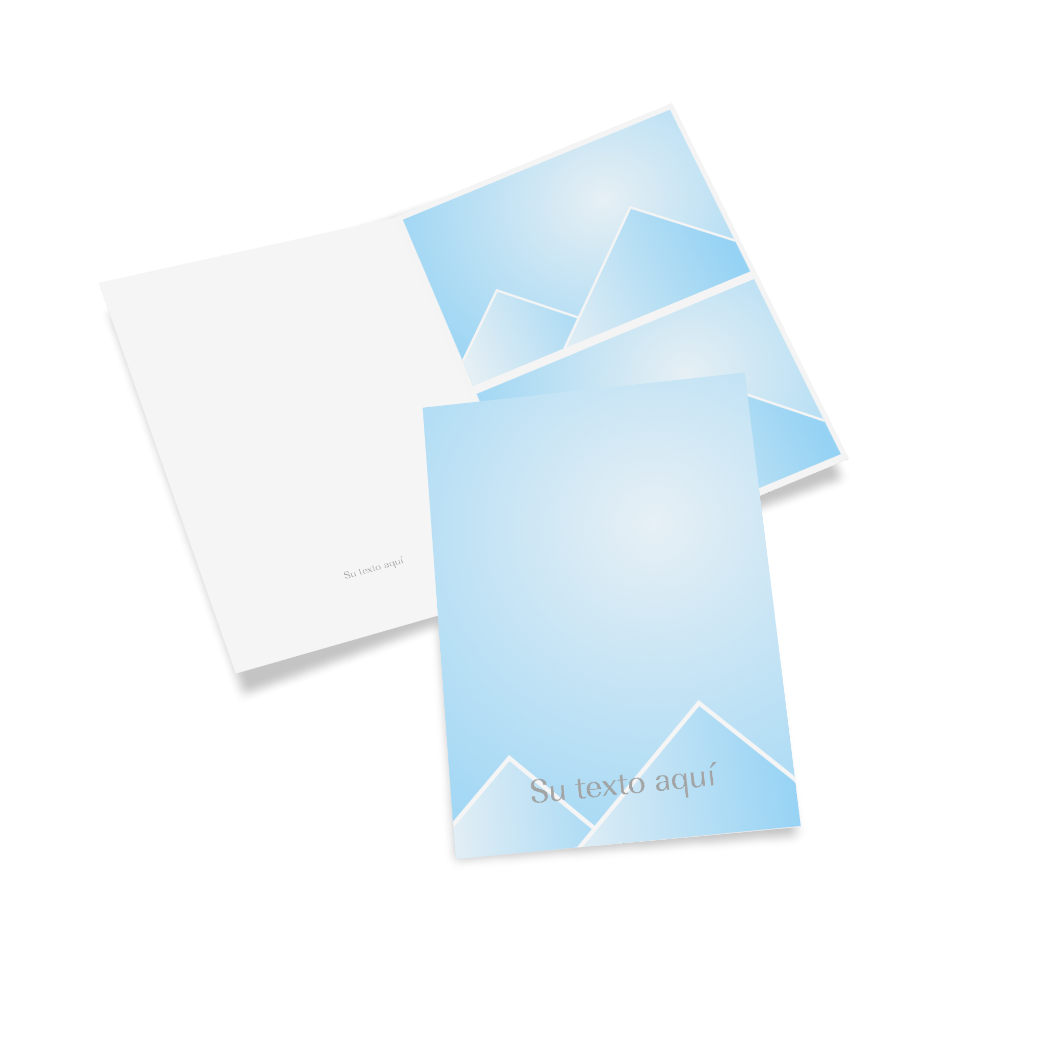Una tarjeta plegable abierta con un diseño sencillo