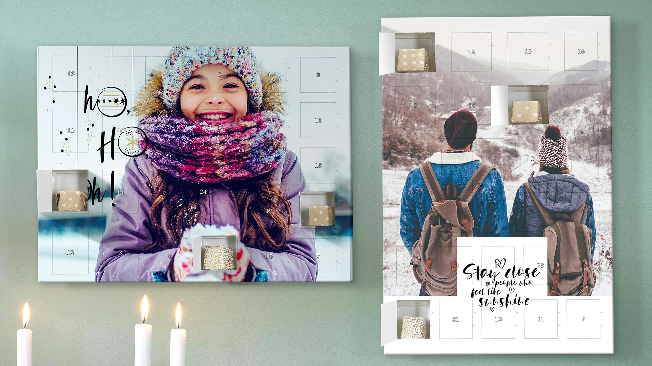 Skapa självfyllbara adventskalendrar med foton och design