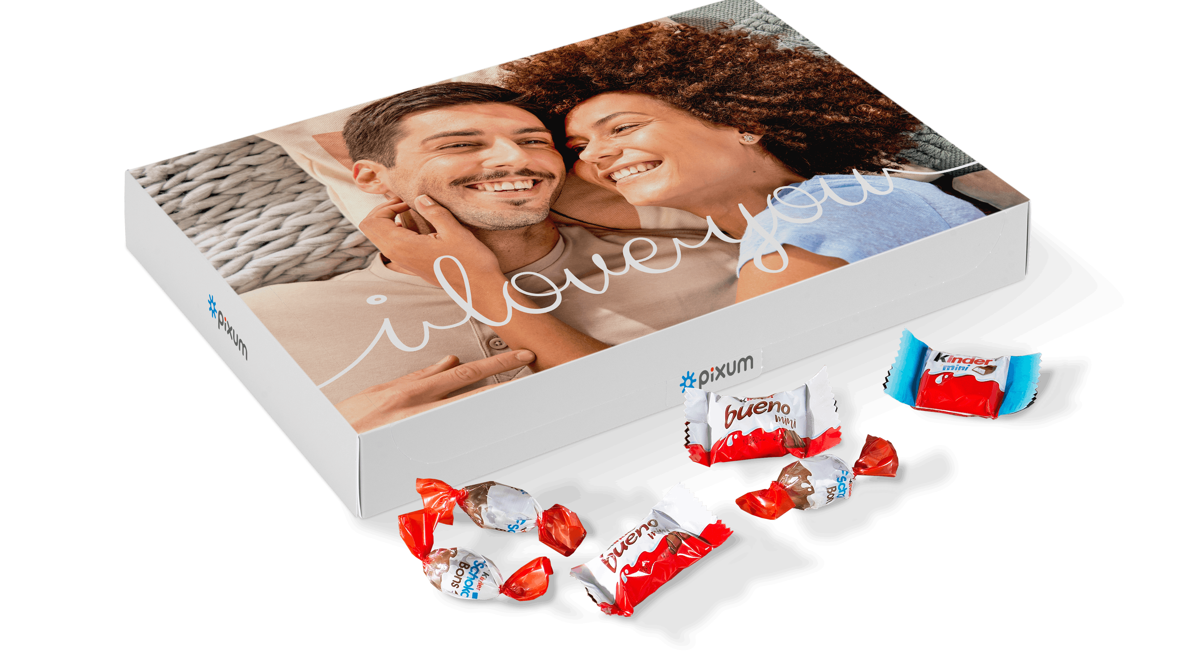 Boite de chocolats personnalisée avec une photo de couple