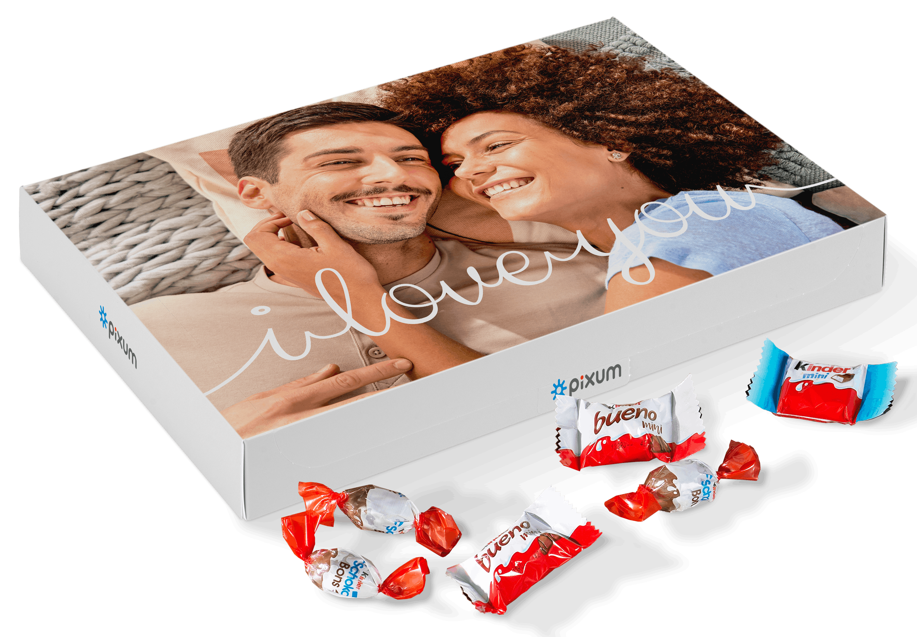 Boite de chocolats personnalisée avec une photo de couple