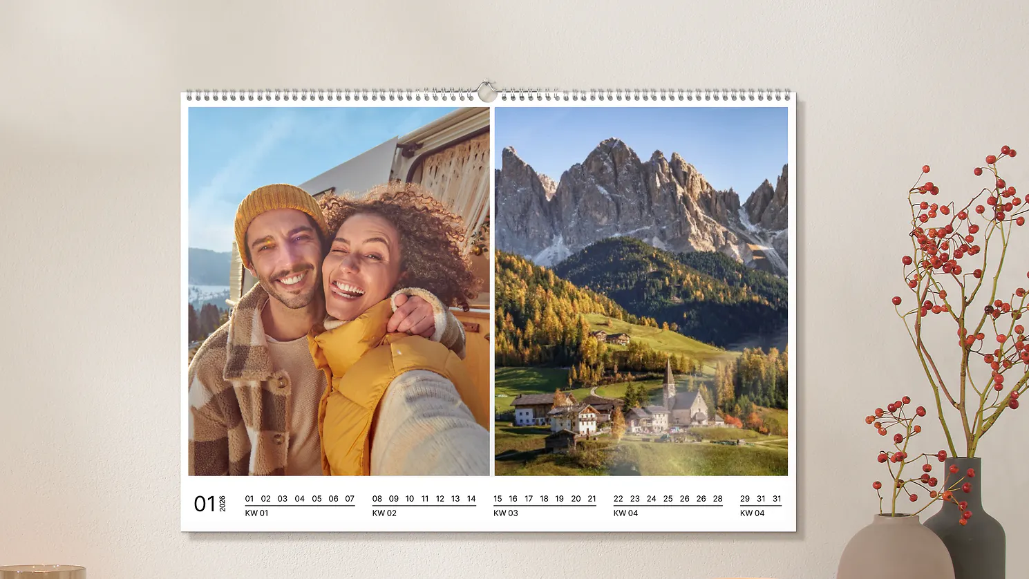 Calendario pieghevole A2