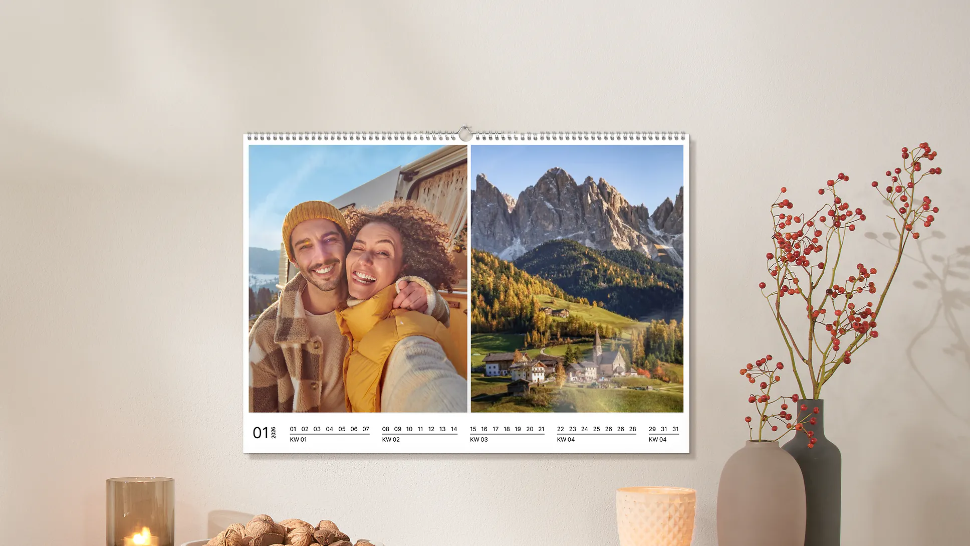 Calendario pieghevole A2