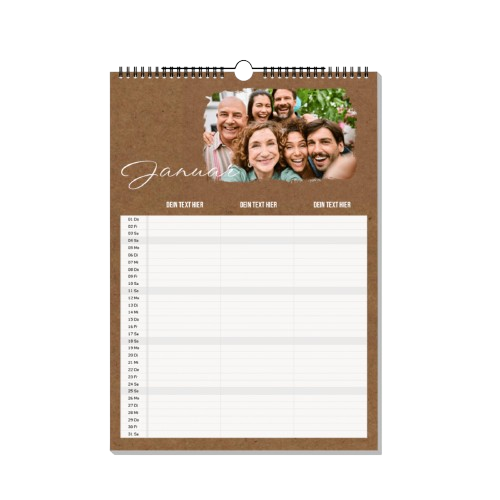 Familienkalender mit Design Modern Craft 