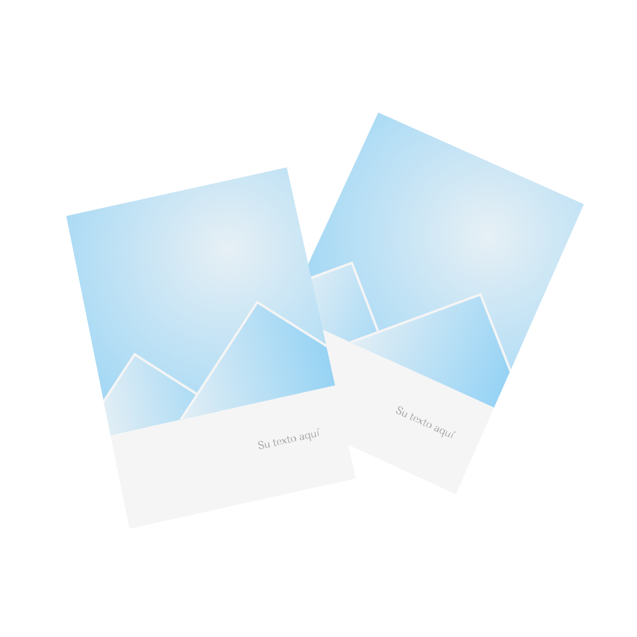 Hay dos tarjetas fotográficas de diseño sencillo una al lado de la otra