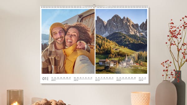 Fotokalender im A2 Format Wandkalender A2 mit Kinder- und Landschaftsfotos im Querformat