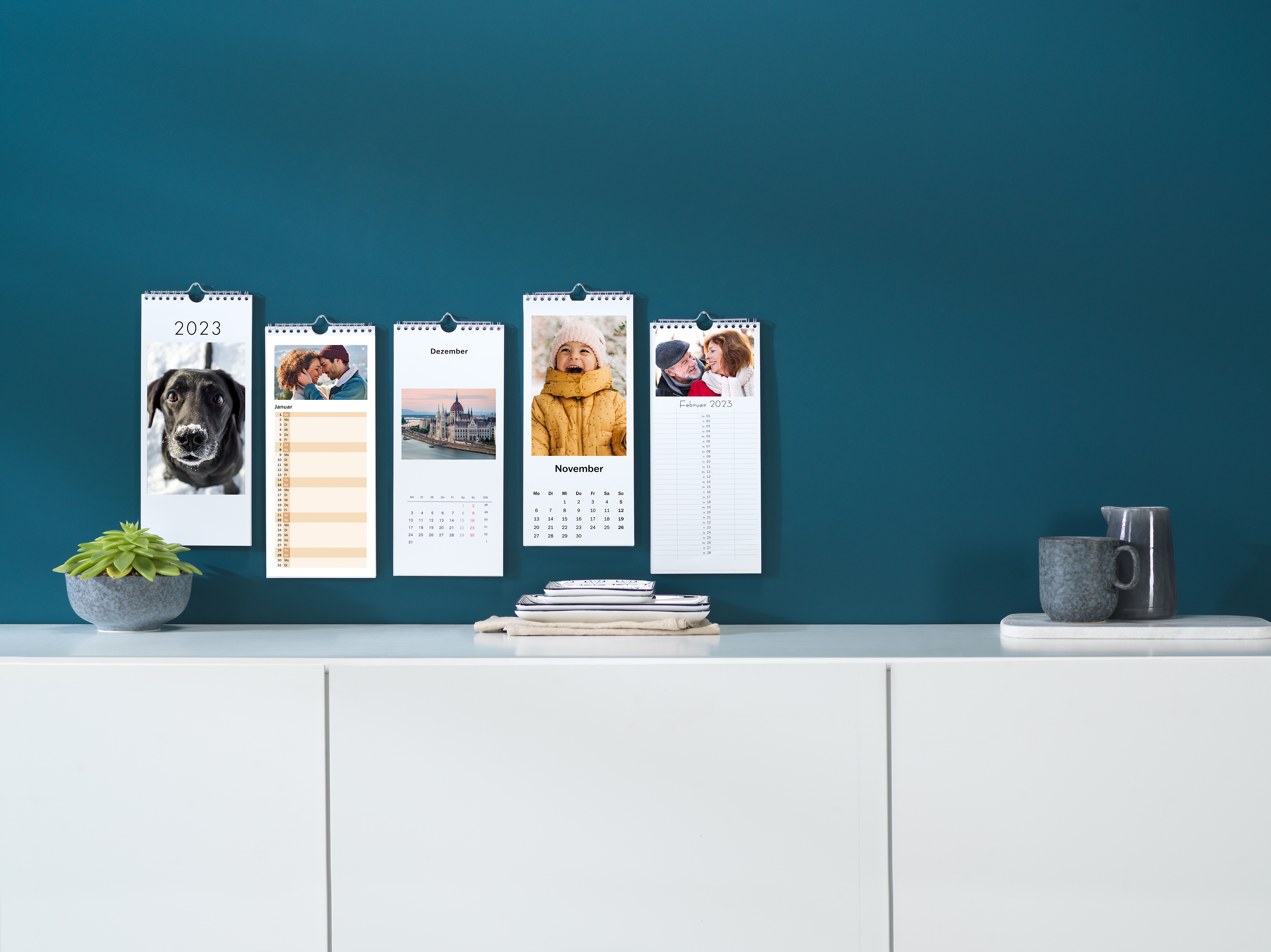 Calendari da cucina con diversi design alla parete