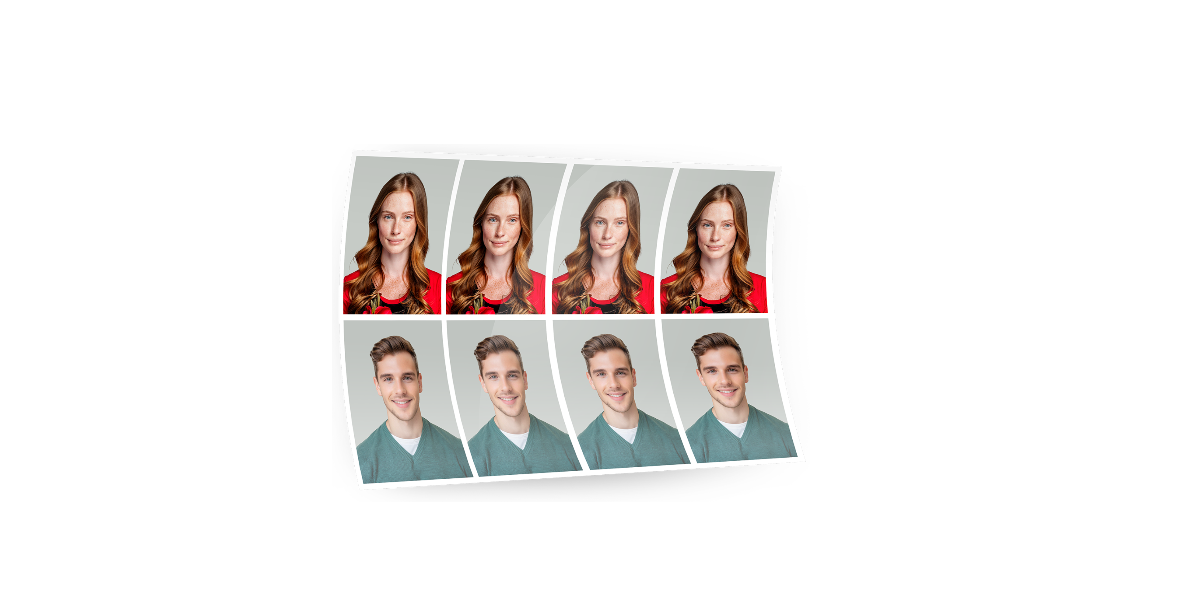 Biometrische pasfoto's met een vrouw en een man als vrijstaand beeld