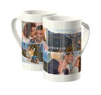 Porzellan-Tasse mit Pärchenbildern Porzellan-Fototasse mit dem Desing 'Homemade Happiness' und Pärchenbildern