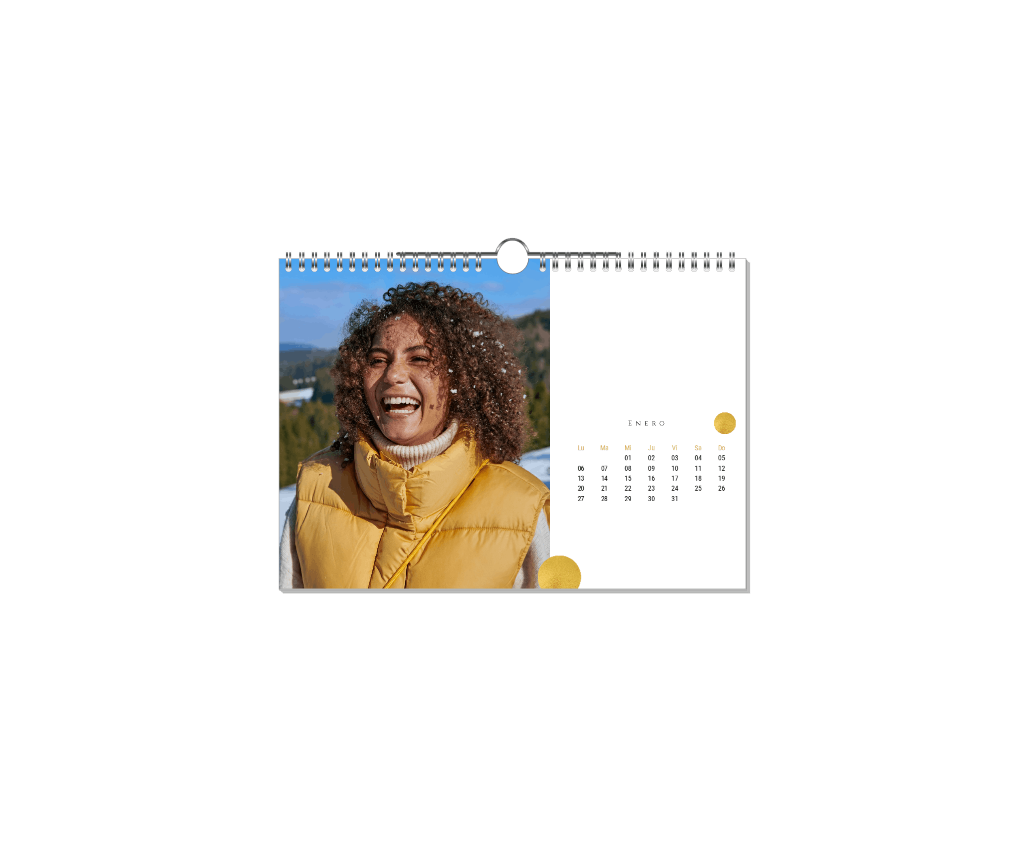 Calendario con diseño Golden Days