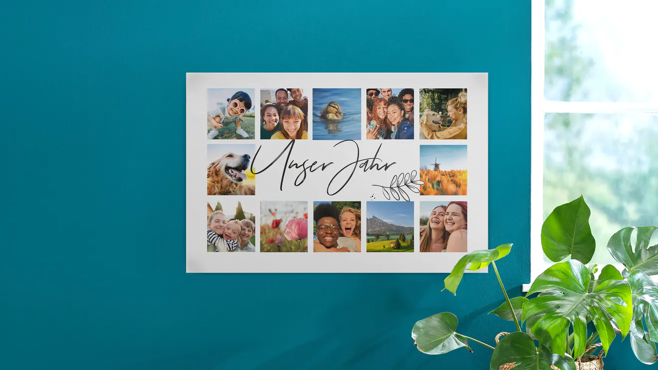 Fotoaffisch med design på en vägg Fotoaffisch med design på en vägg