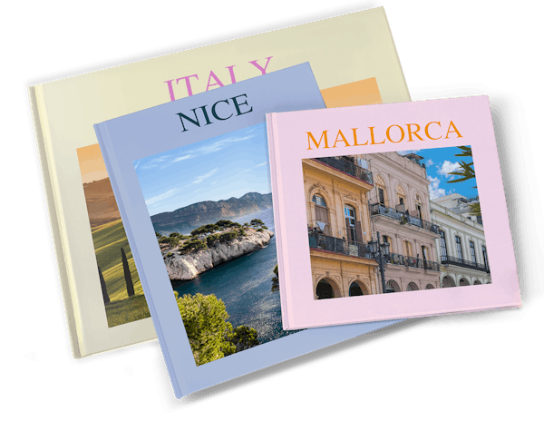 Trois livres photo de voyage avec diverses destinations européennes