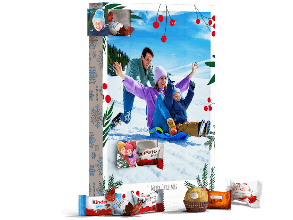 Zwei Foto-Adventskalender mit Familienfotos