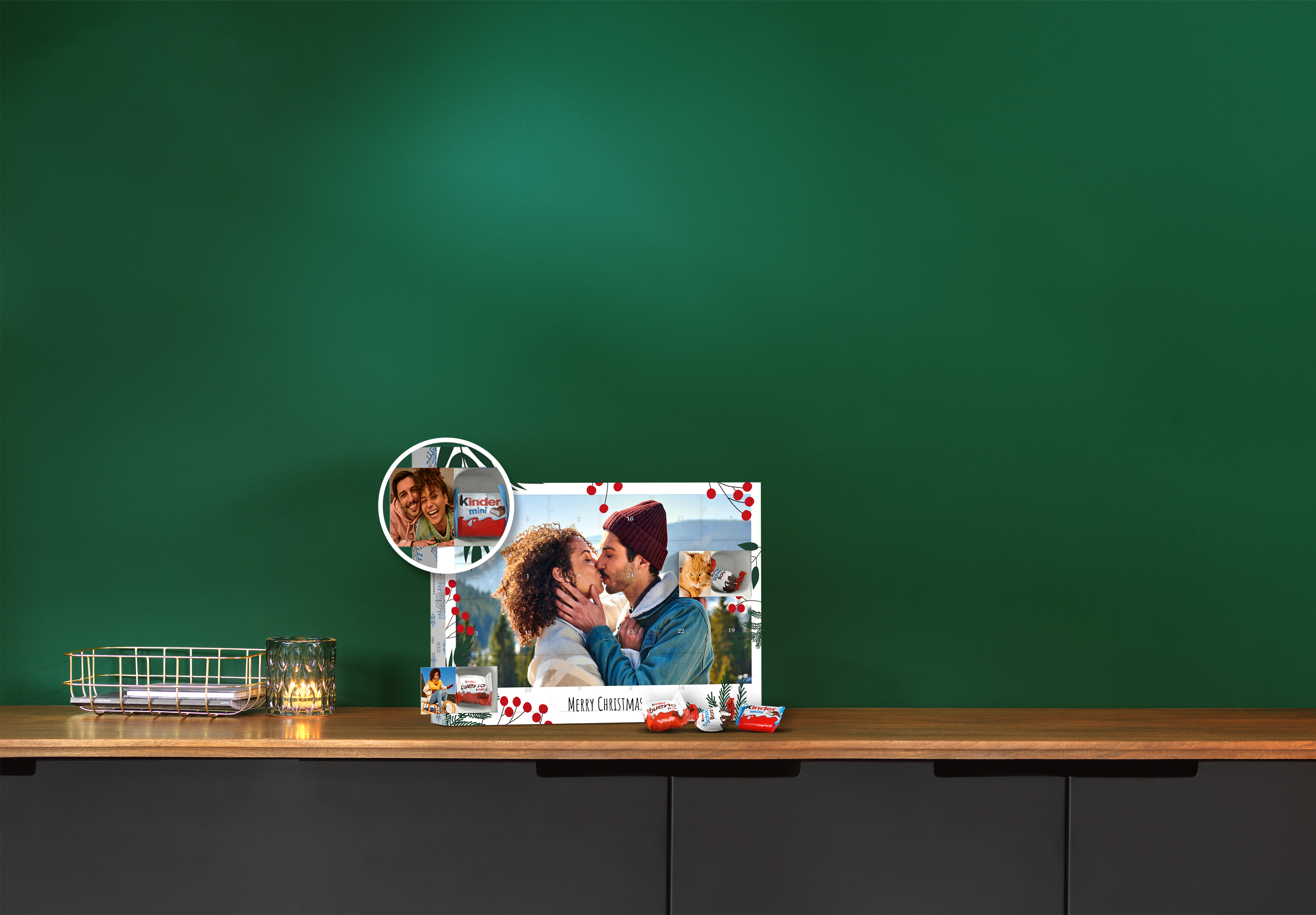 Pixum Adventskalender mit Schokolade von Kinder und Fototürchen