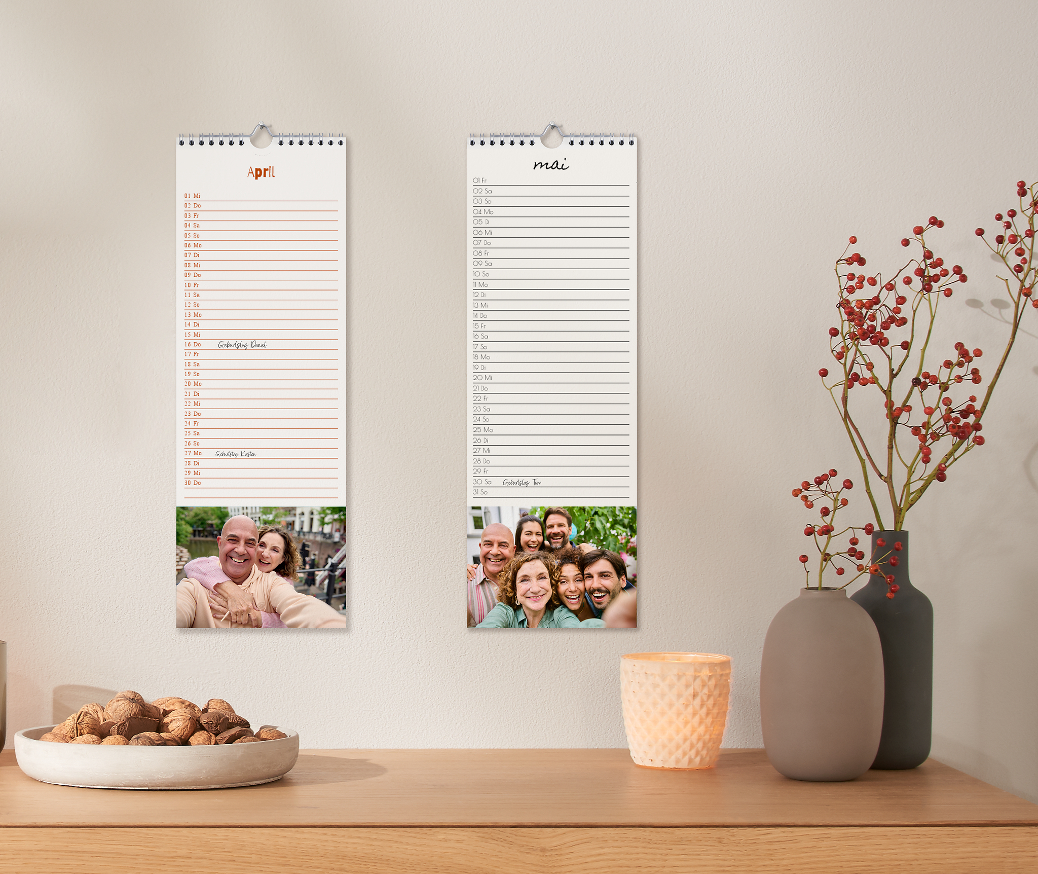 Calendario de cocina con foto insertada