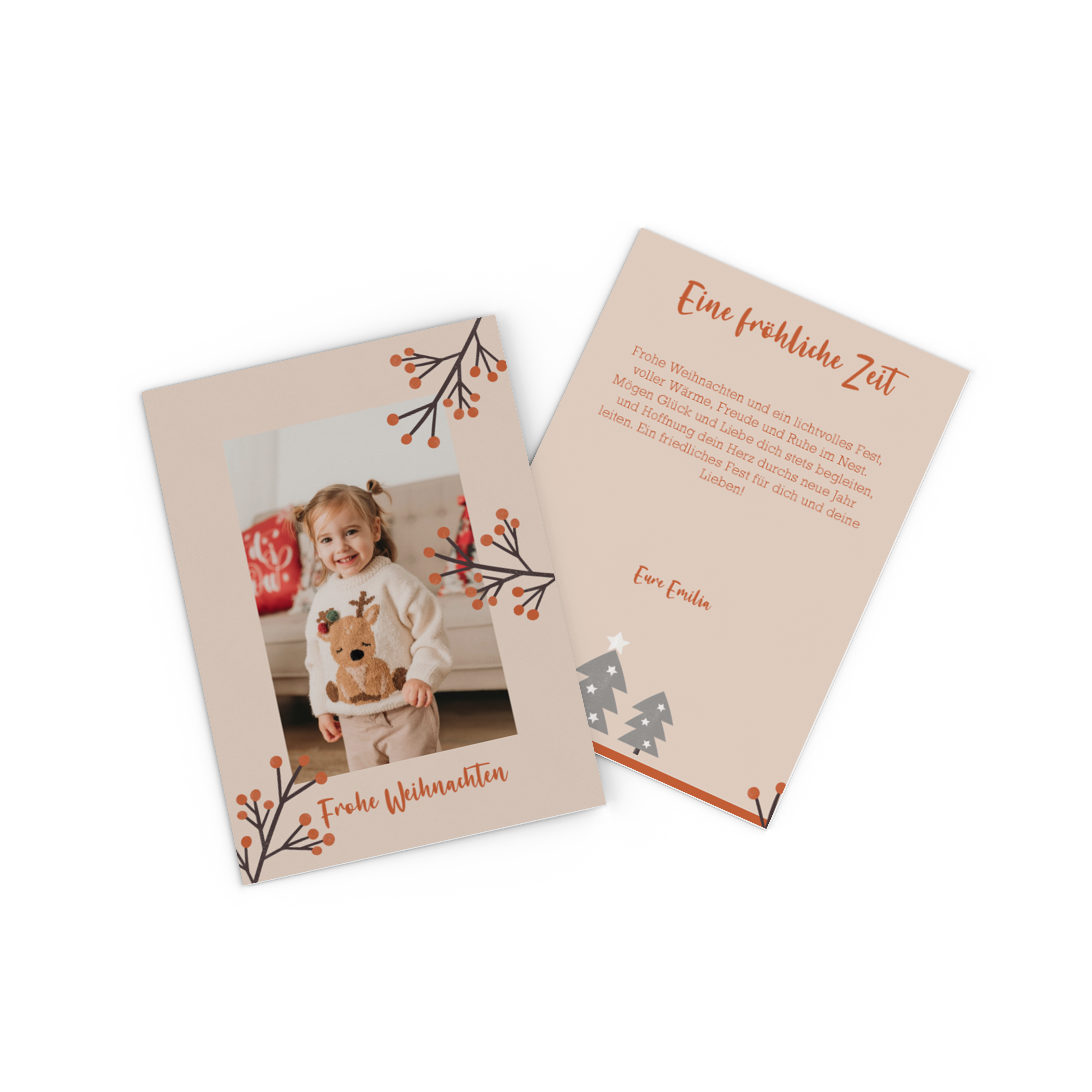 Fotokarte als Weihnachtskarte mit Familienfoto