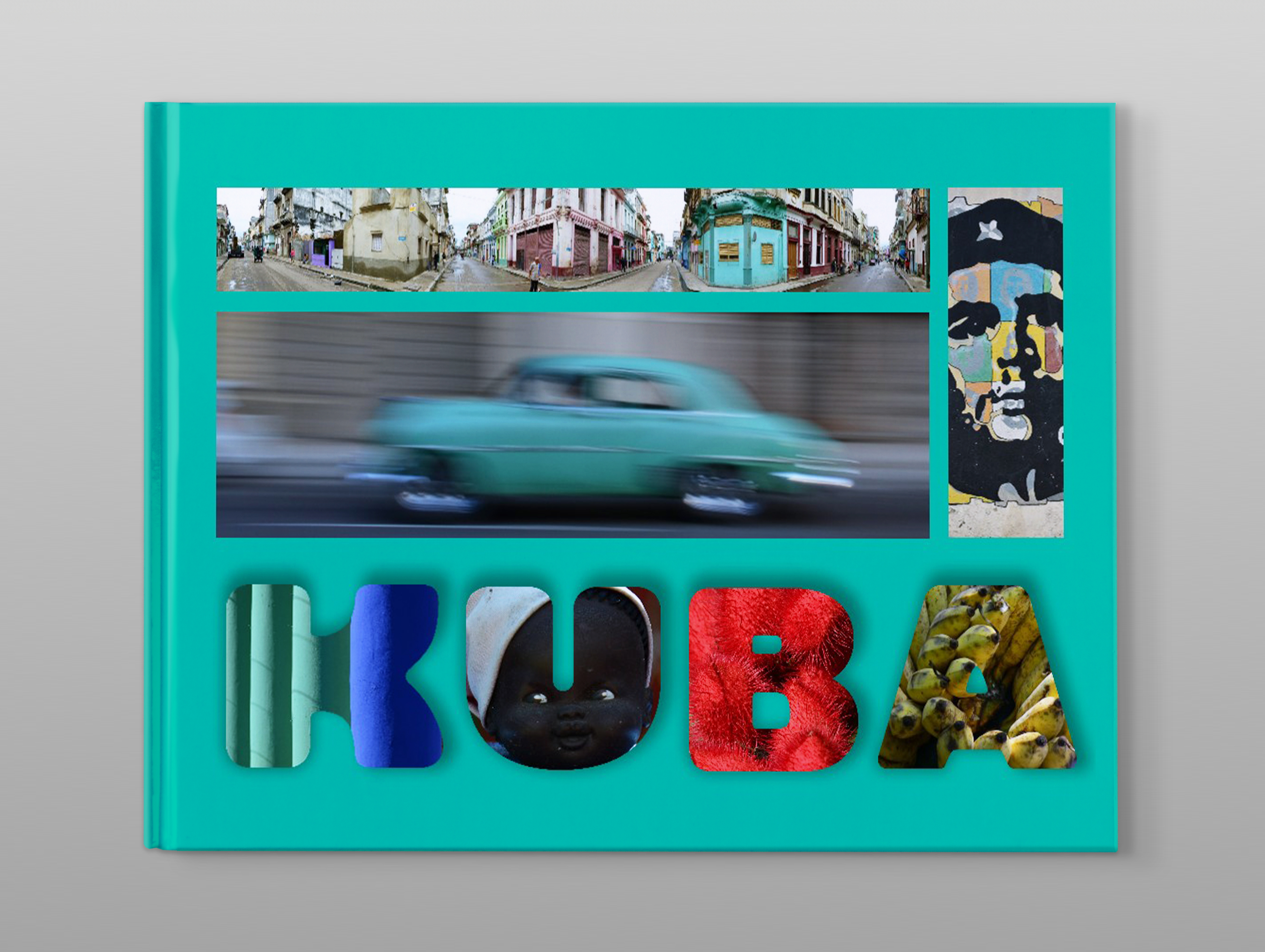 Cover eines Pixum Fotobuch Kundenbeispiels von Kuba vor grauem Hintergrund