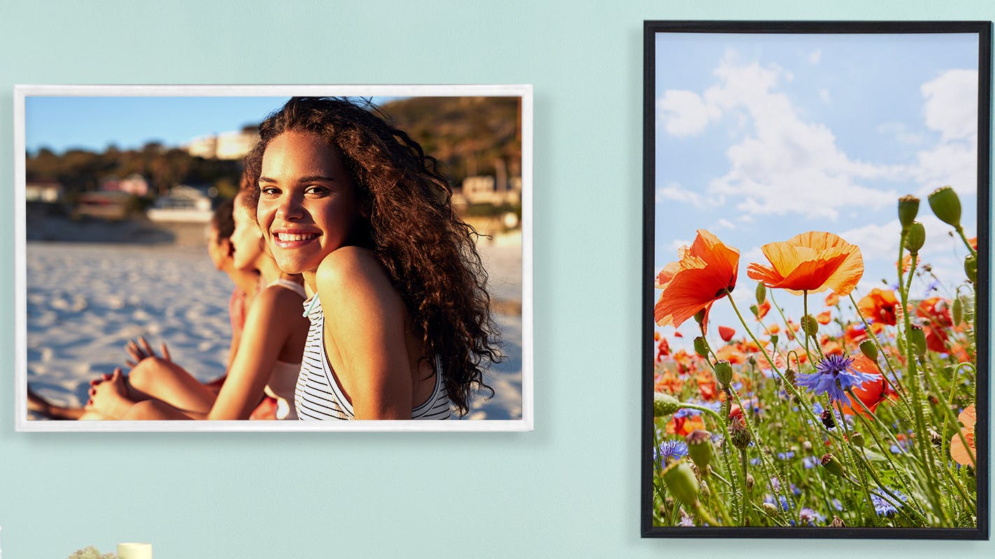 Zwei sommerliche Fotoposter im Kunststoffrahmen