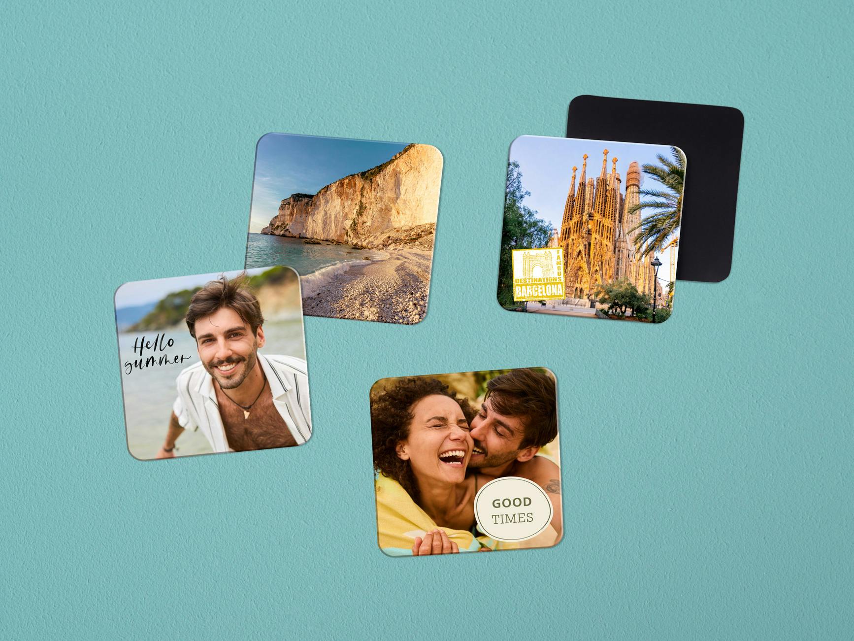 Pixum photo magnets in square format with travel image
