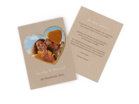 Bestelle Hochzeitseinladungen mit persönlicher Botschaft Fotokarte mit Pärchenfoto als Save the Date