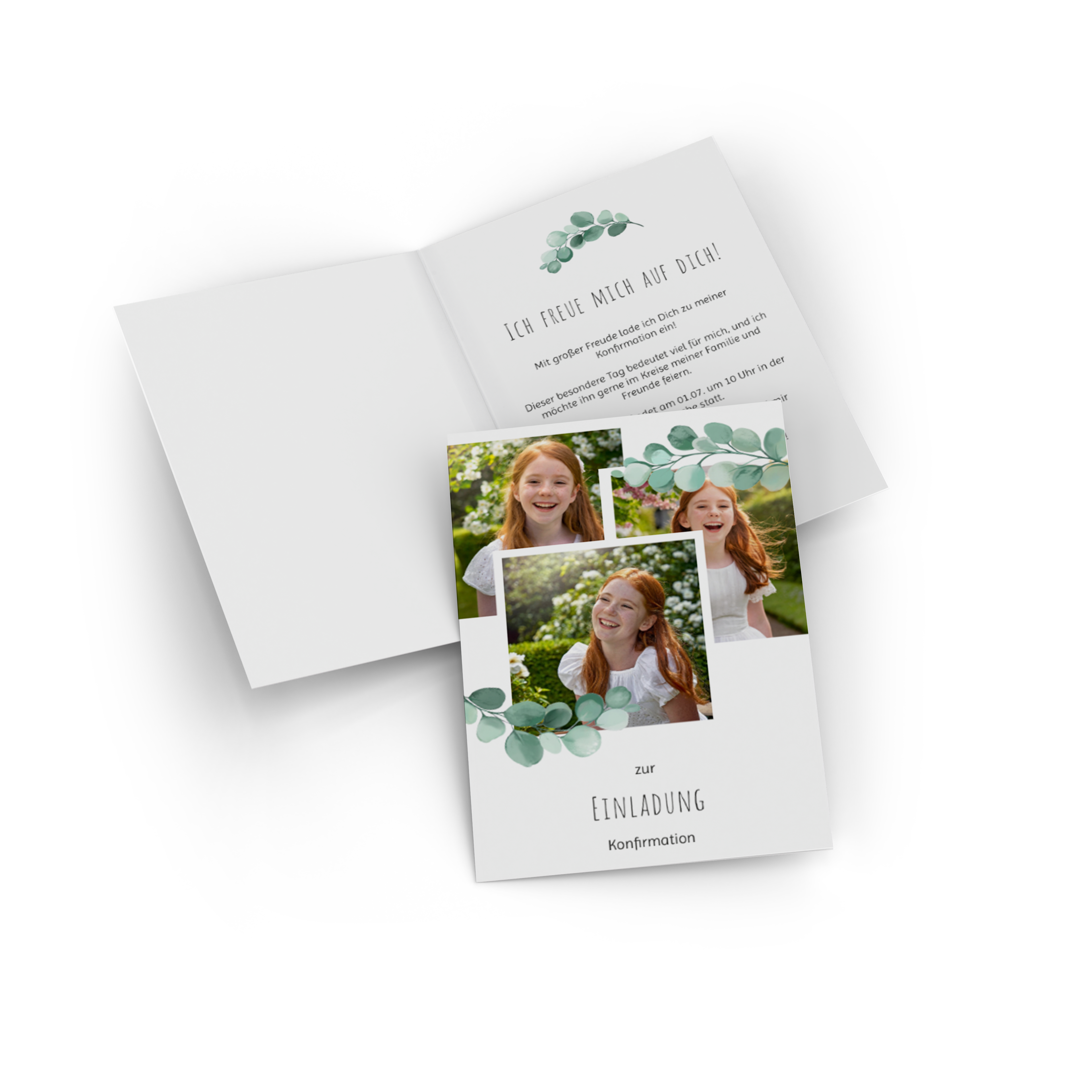 Klappkarte als Weihnachtskarte mit Familienfoto