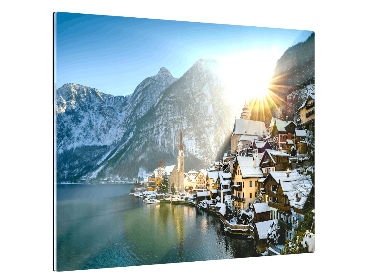 Foto als Galerie-Print Pixum Galerie-Print Animation mit winterlichem Motiv und Schienensystem
