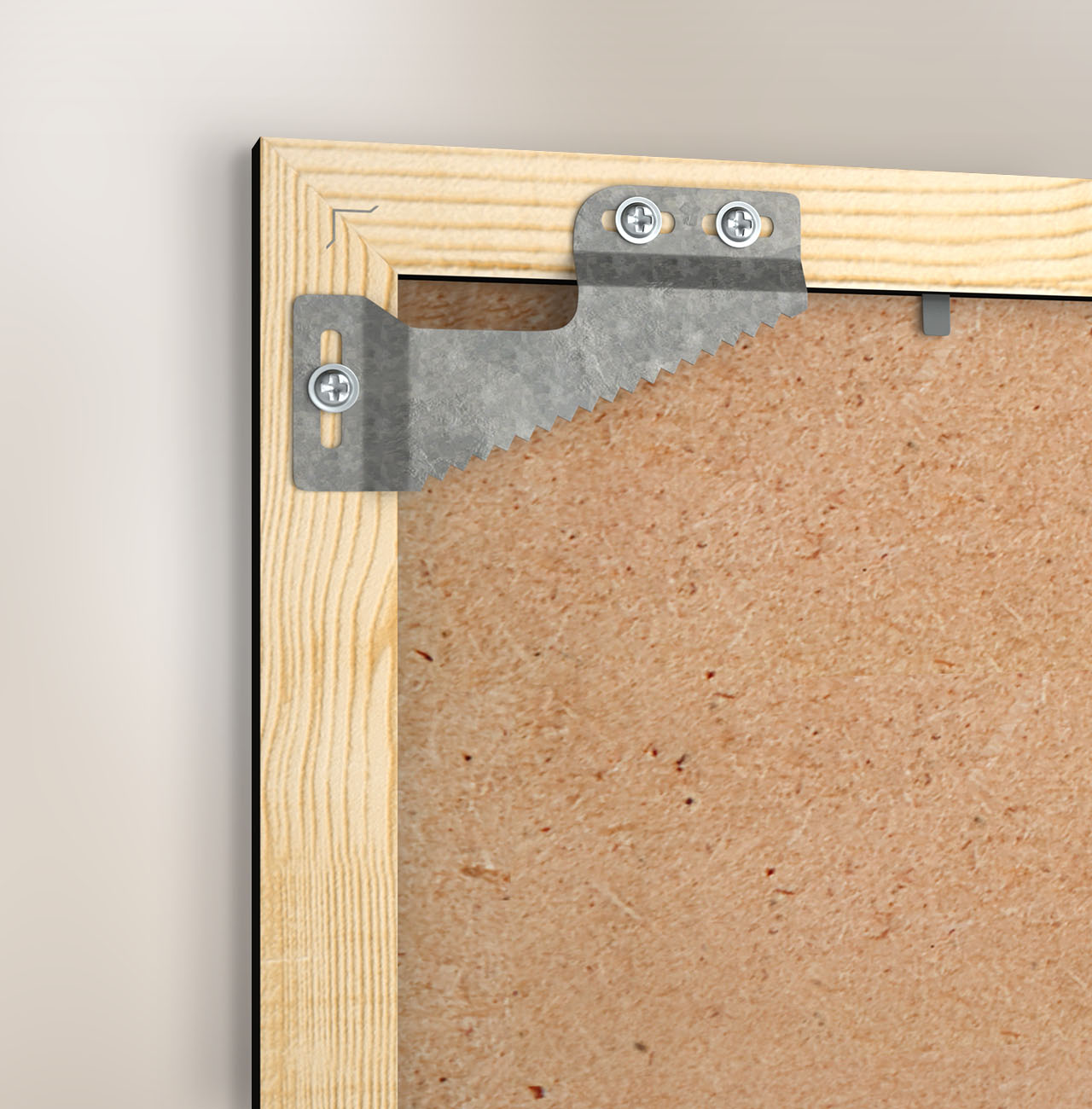 Wooden frame with wall brackets