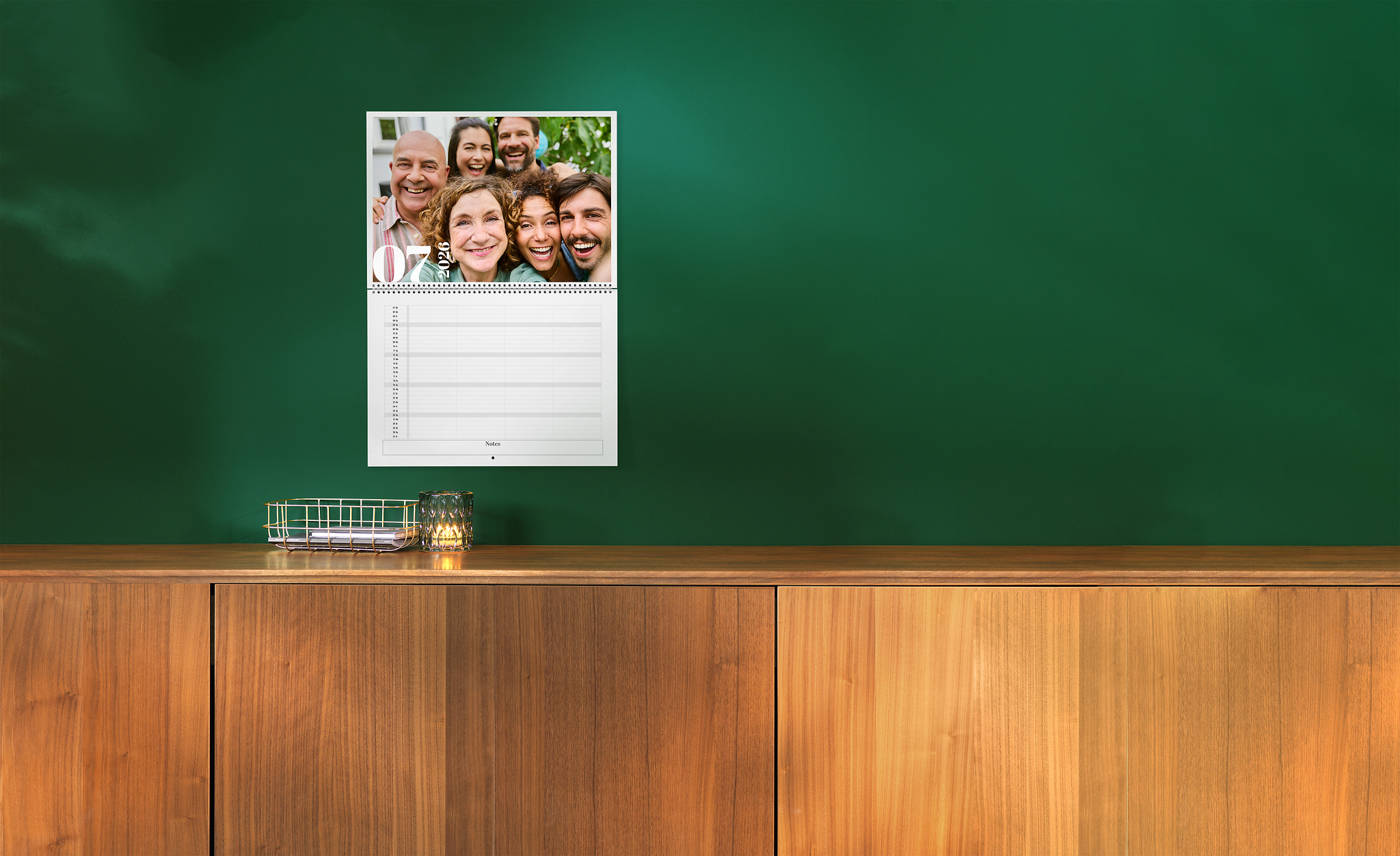 Planner voor de familie als klapkalender in A3-formaat.