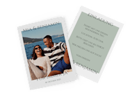Bestelle Hochzeitseinladungen mit persönlicher Botschaft Fotokarte mit Pärchenfoto als Save the Date