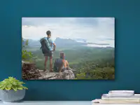 Foto op aluminium Foto op aluminium met een foto van een stel bij het wandelen
