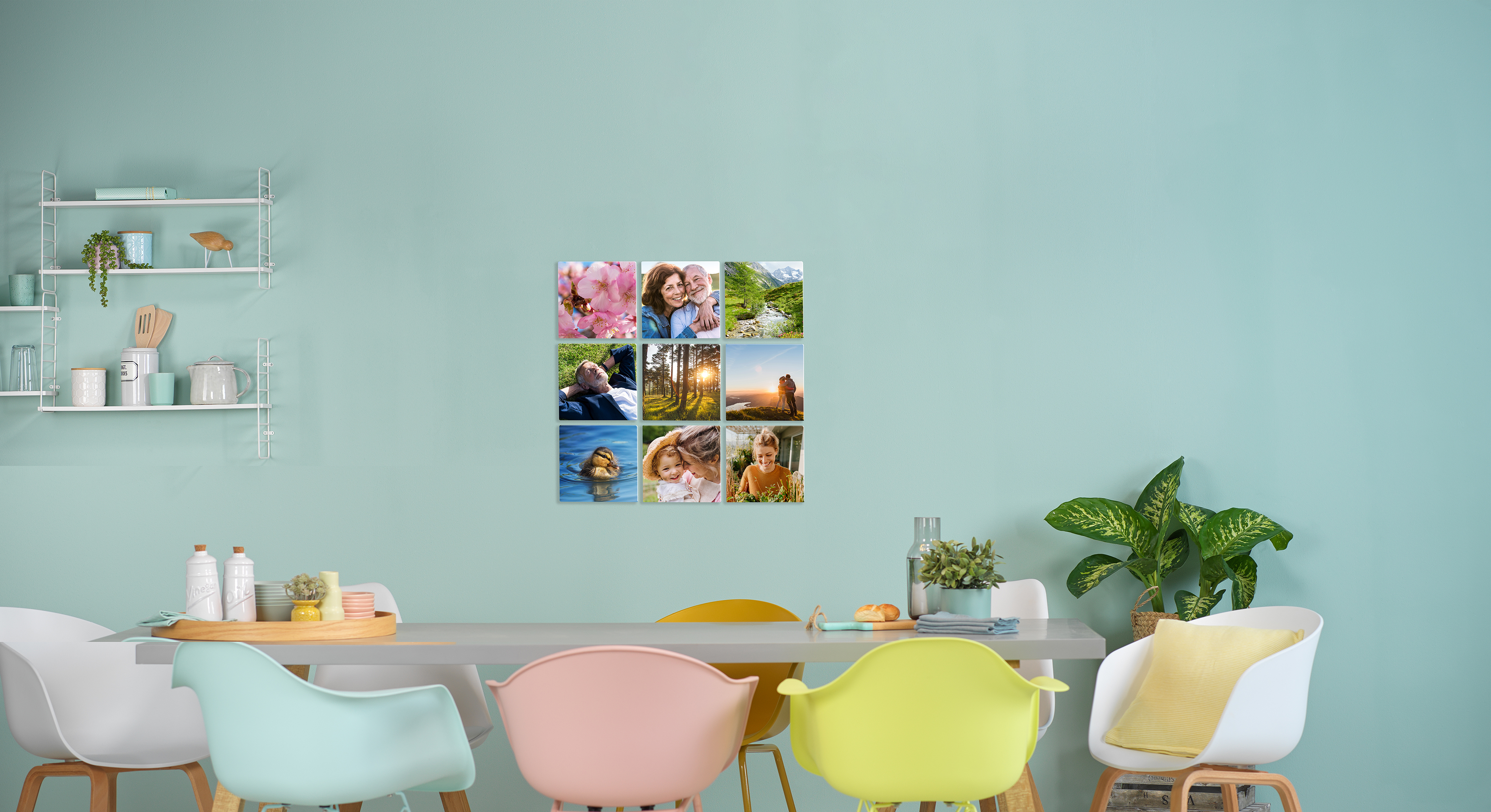 Set de 9 Squares avec images printanières