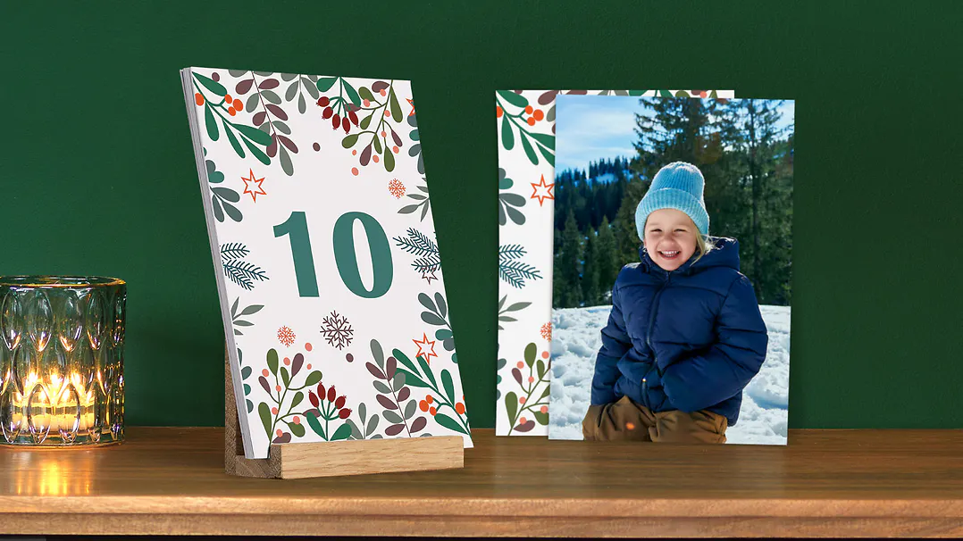 Pixum bord-julekalender med børnebilleder Pixum bord-julekalender med børnebilleder