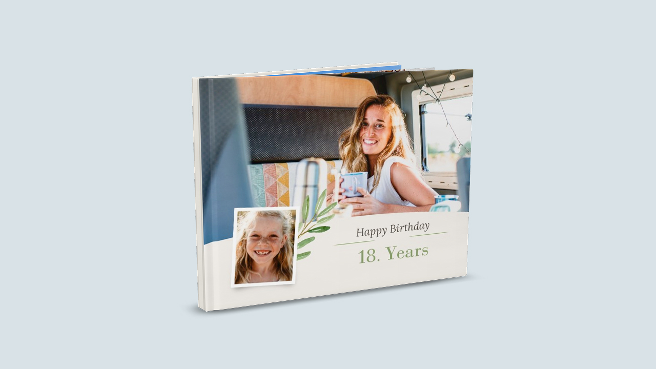 Fotobuch-Cover als Geschenk zum 18. Geburtstag