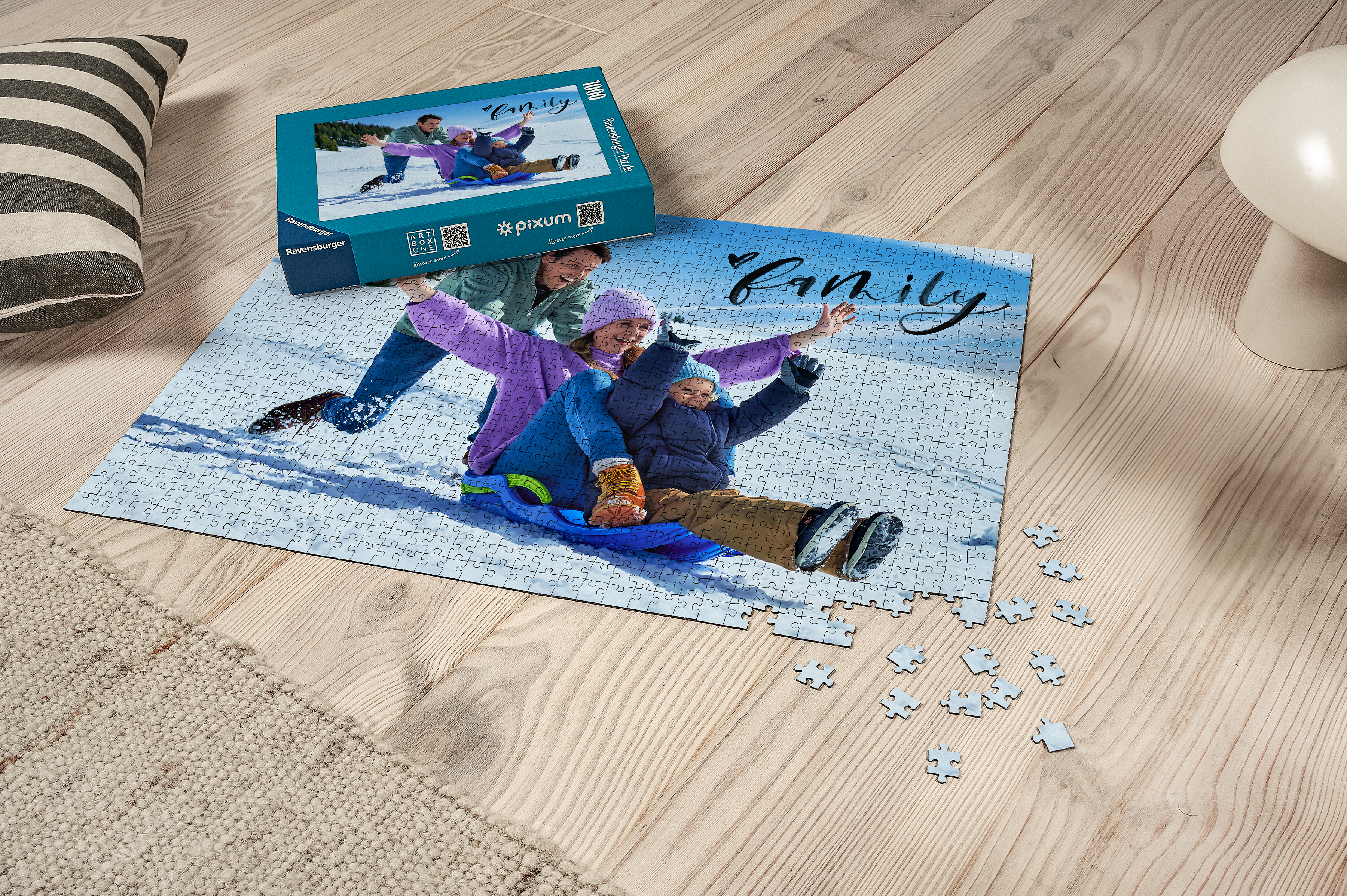 Puzzle personalizado con una foto de una familie de la marca Ravensburger.