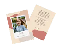 Danksagungskarte zur Konfirmation mit Foto Bunte Foto-Danksagungskarte zur Konfirmation.