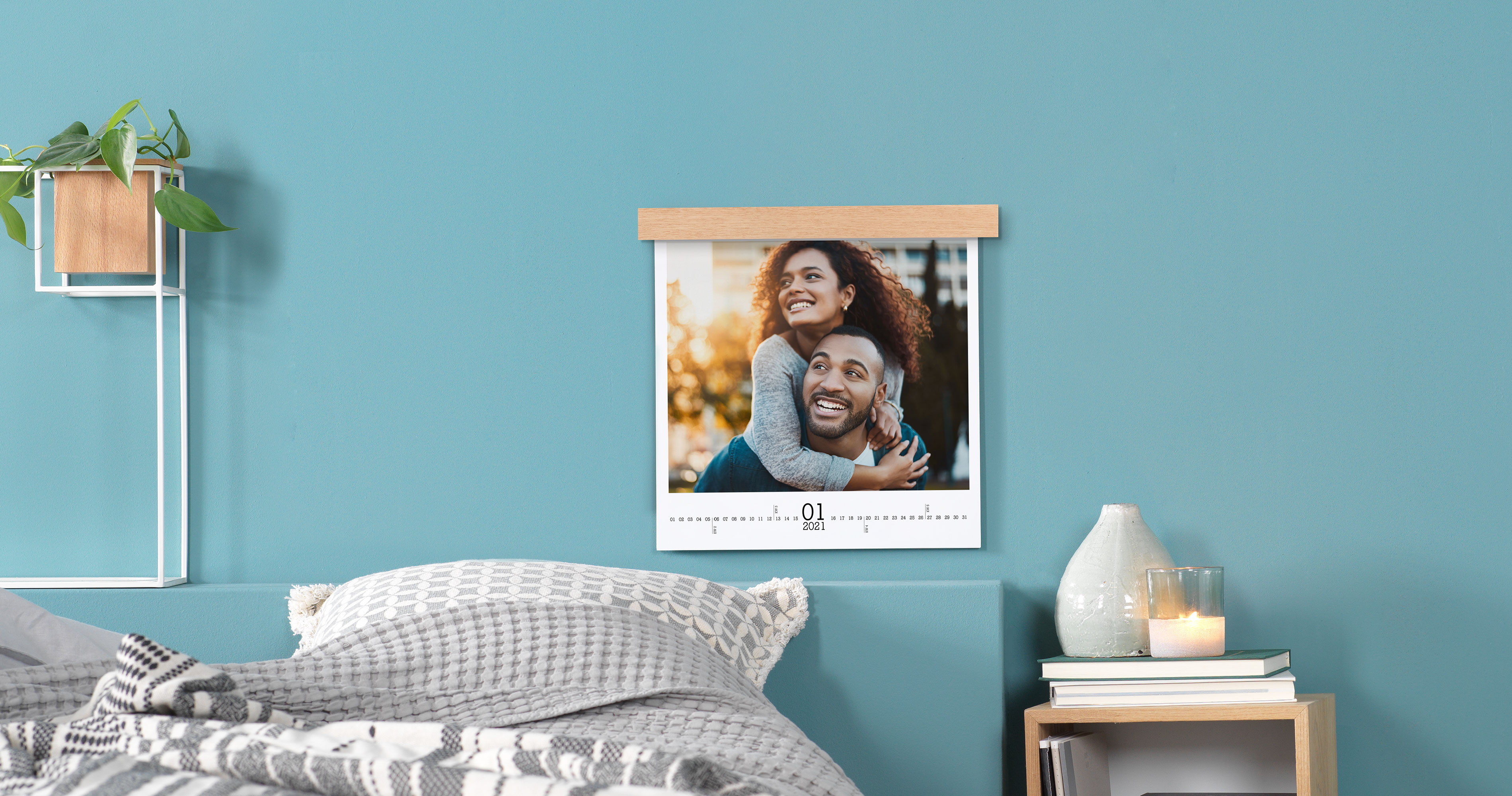 Wall Calendar with a Wooden Hanger