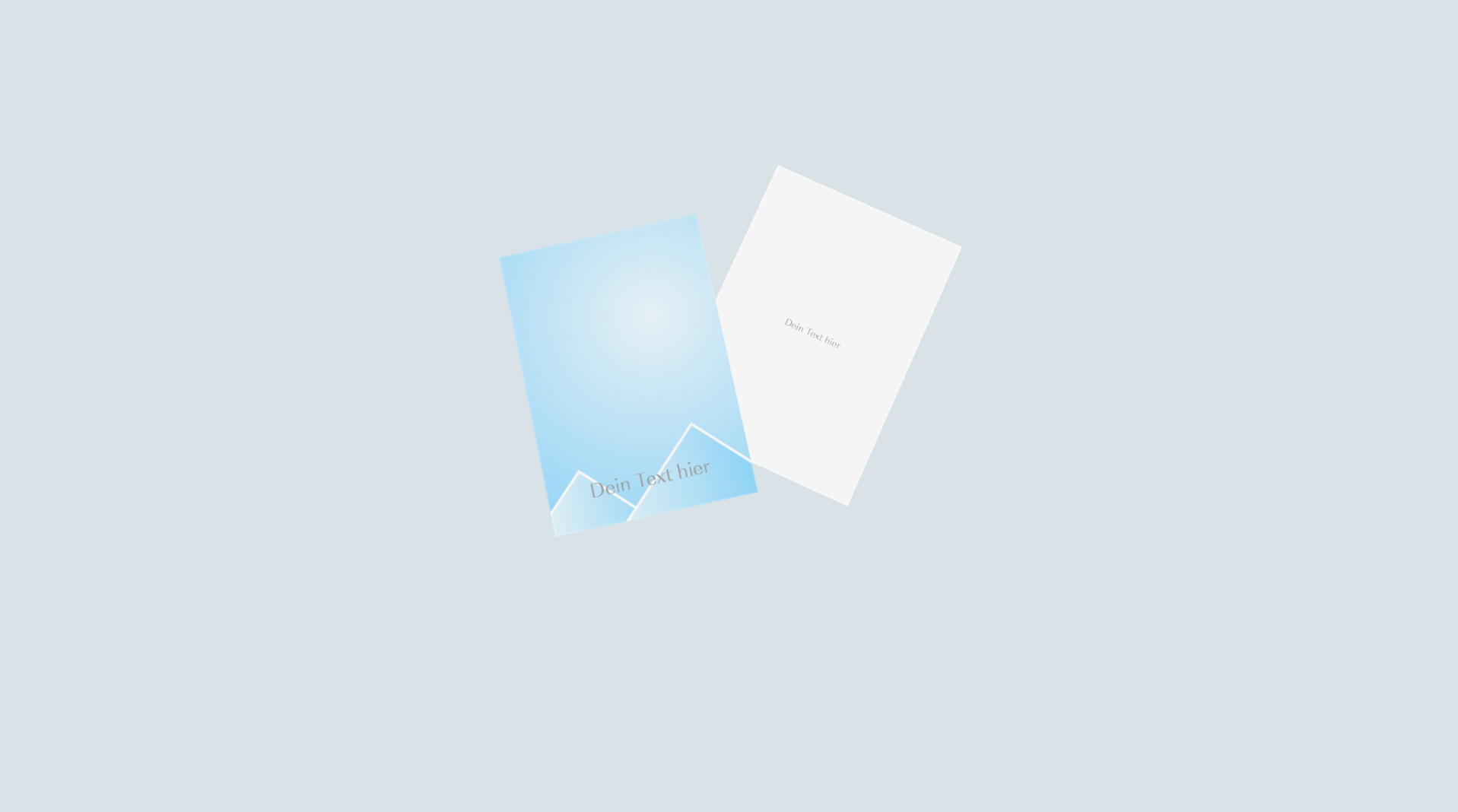 Zwei Fotokarten mit simpler Gestaltung liegen nebeneinander