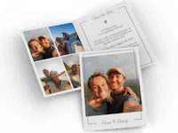 Diseña una tarjeta plegable con papel kraft como invitación de boda Tarjeta plegable con papel kraft como invitación de boda personalizada con fotos y texto