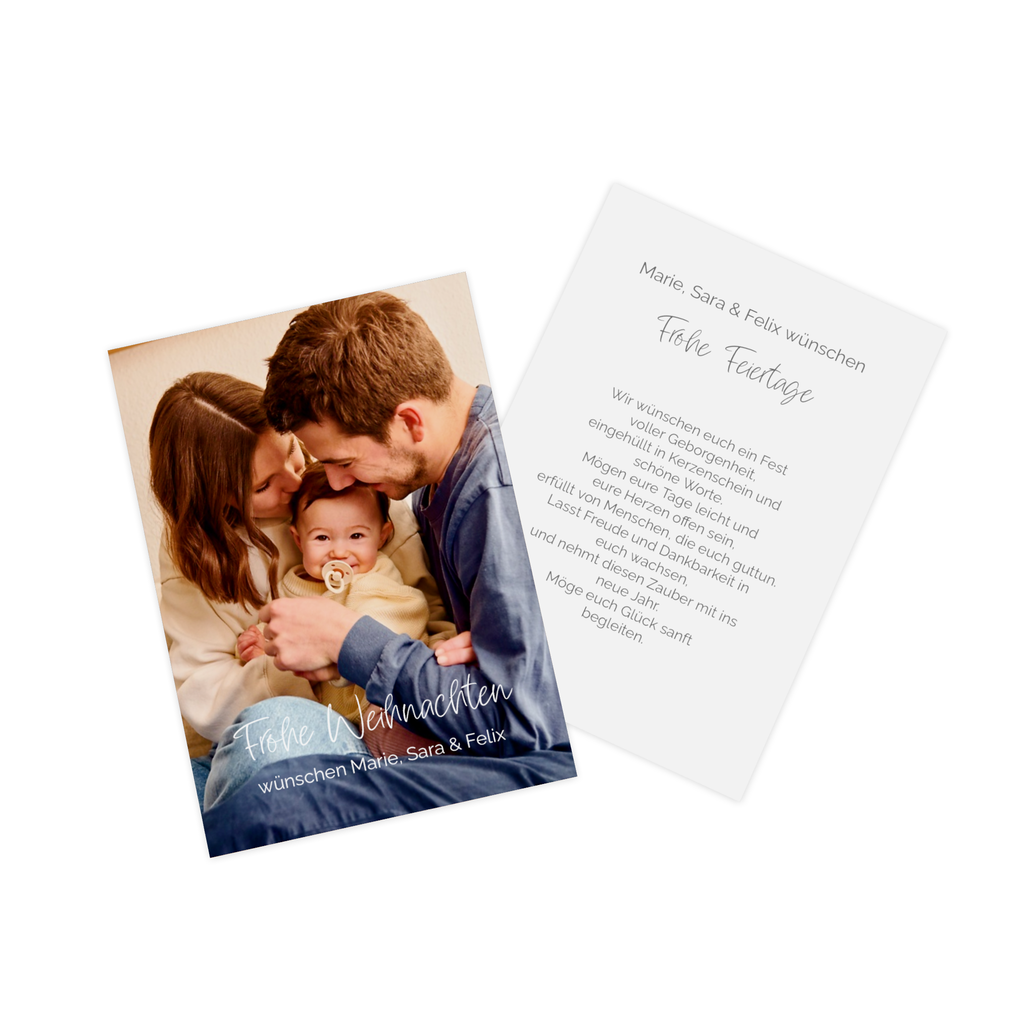 Fotokarte als Weihnachtskarte mit Familienfoto