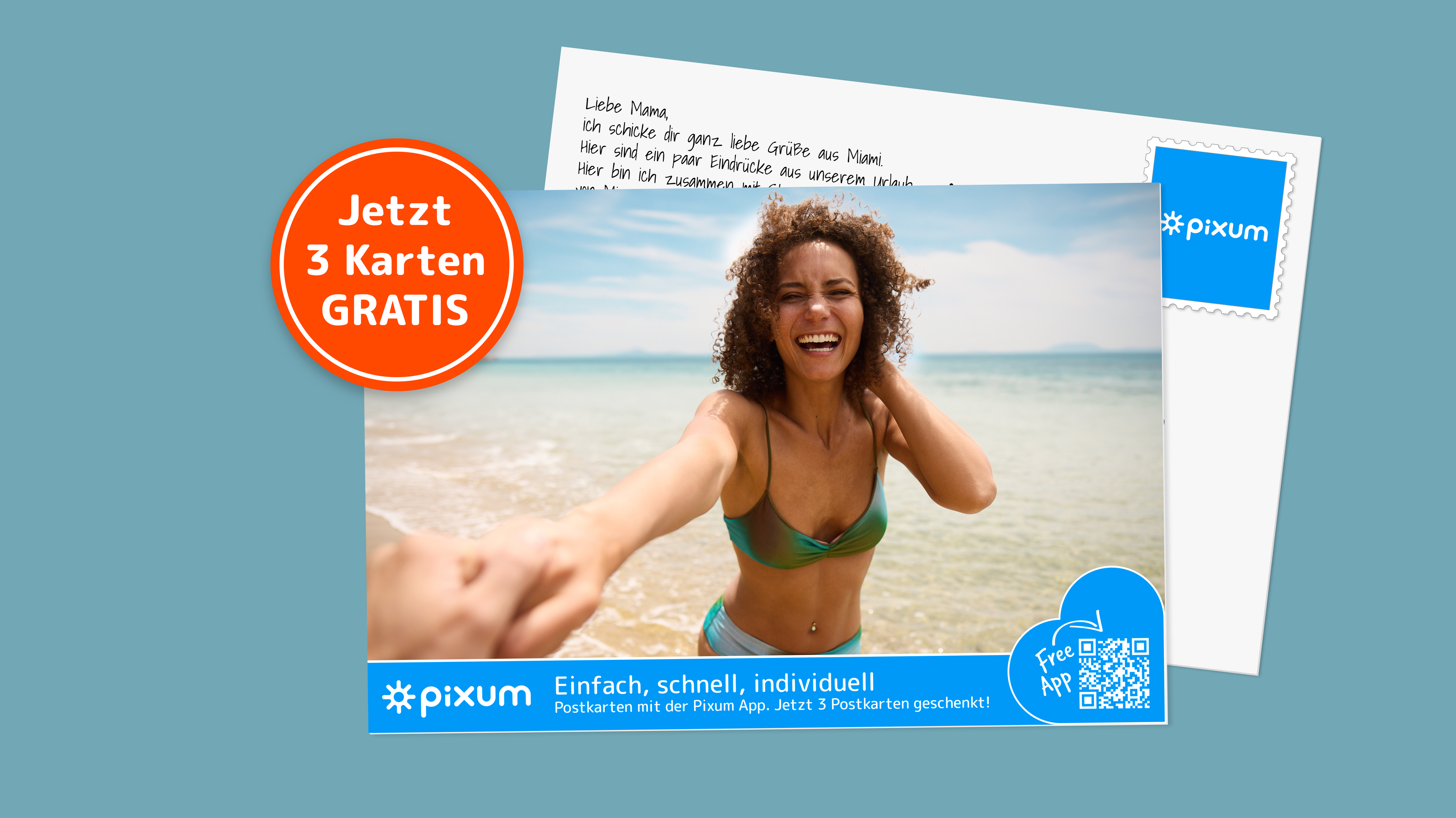 Pixum Postkarte mit Strandmotiv