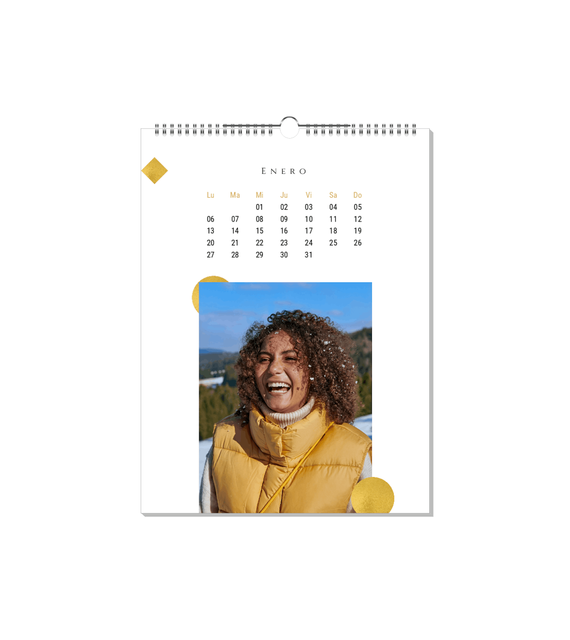 Calendario con diseño Golden Days