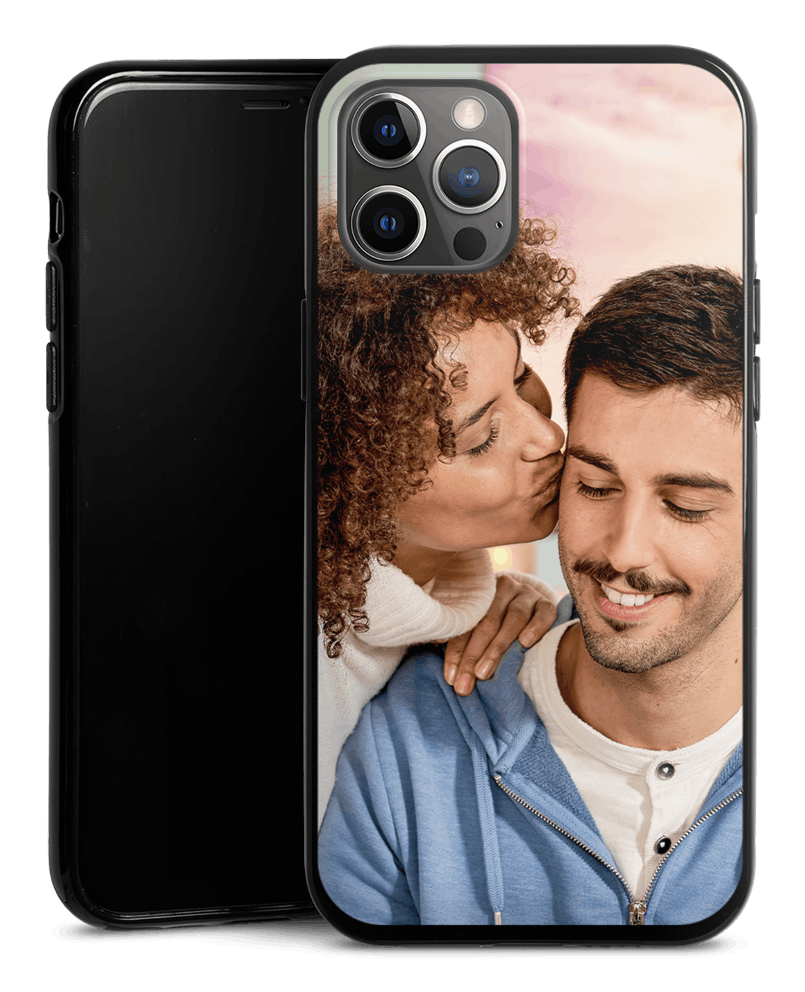 Funda de móvil personalizada con foto de una pareja joven