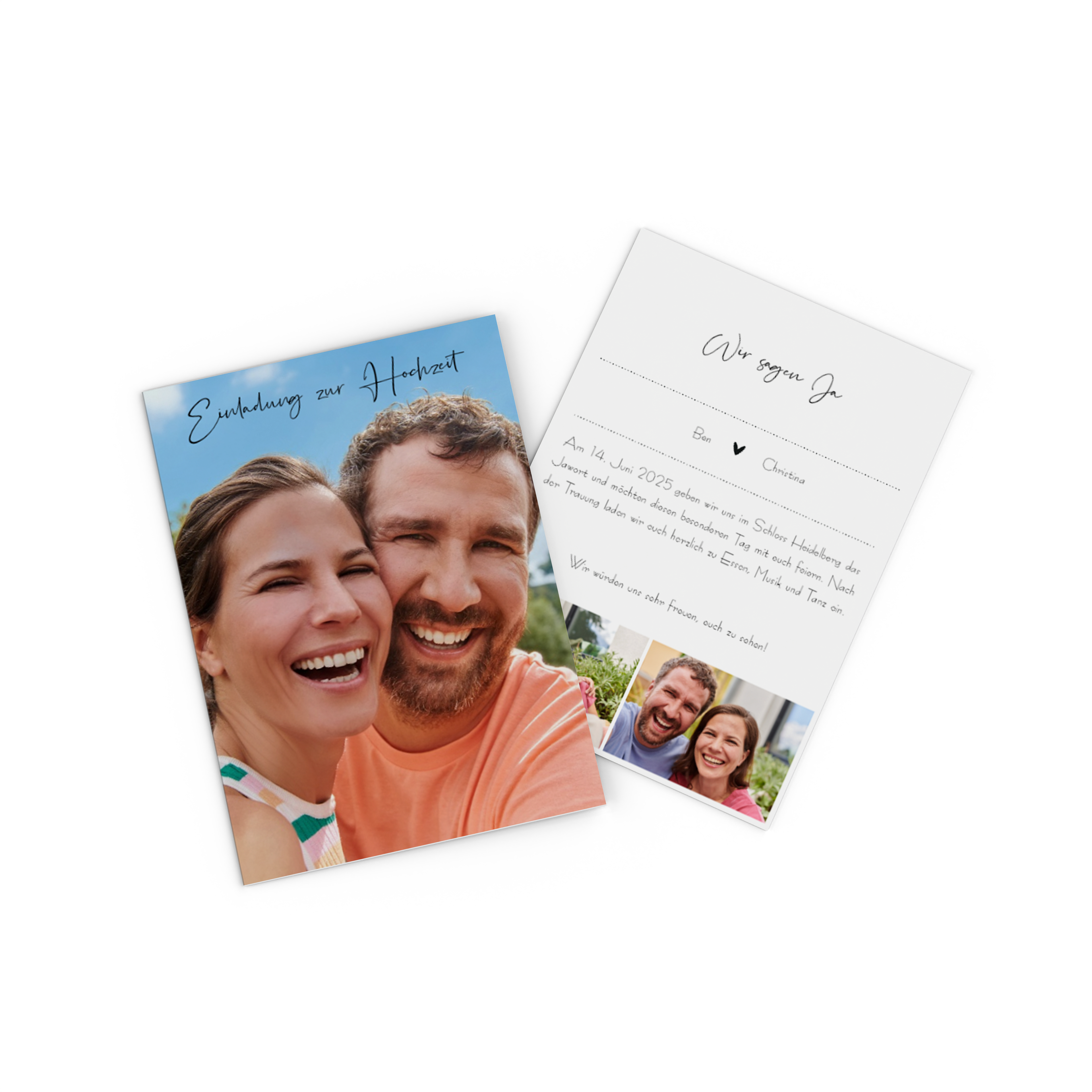 Invitación de boda personalizada con fotos y textos