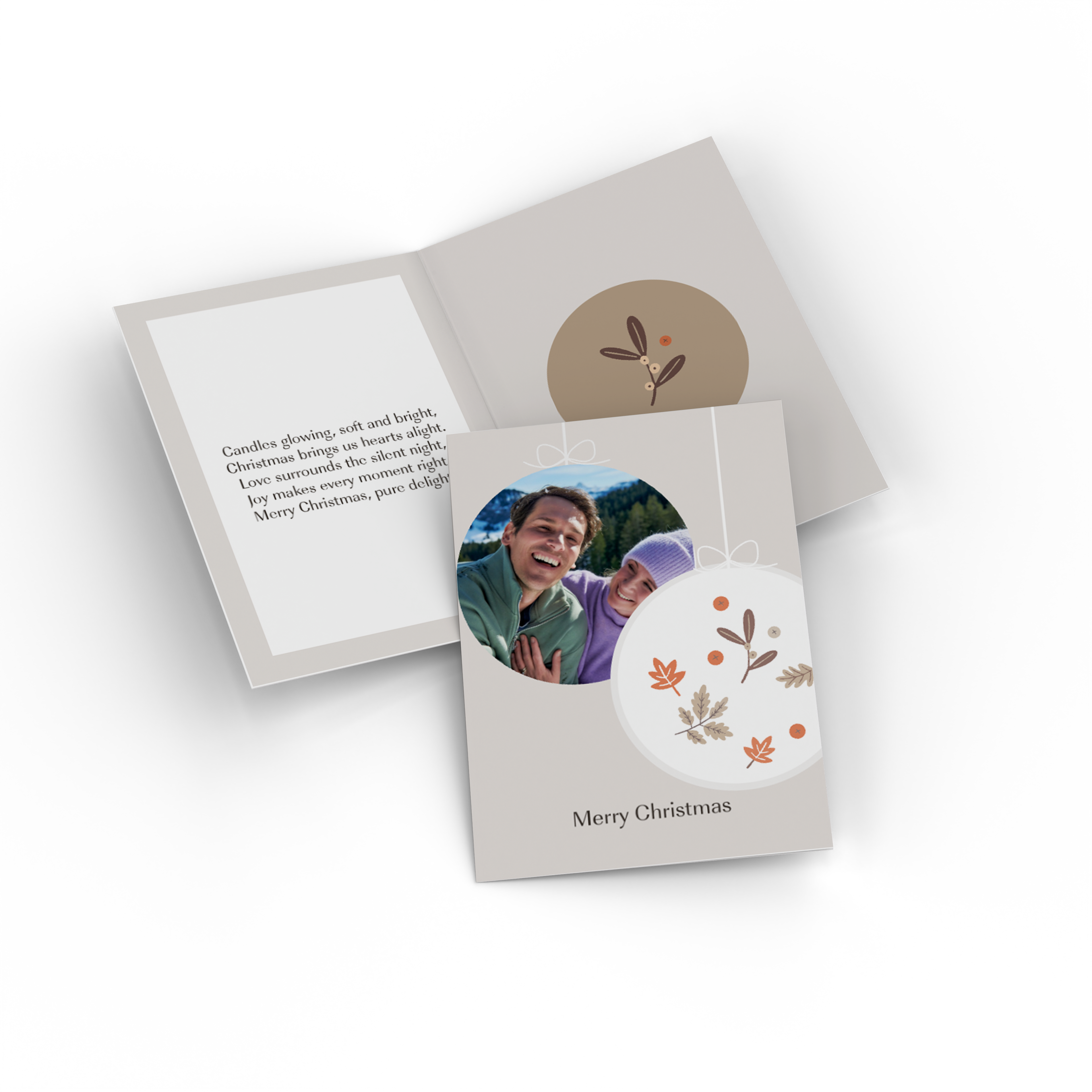 Carte de Noël personnalisée avec une photo de famille.