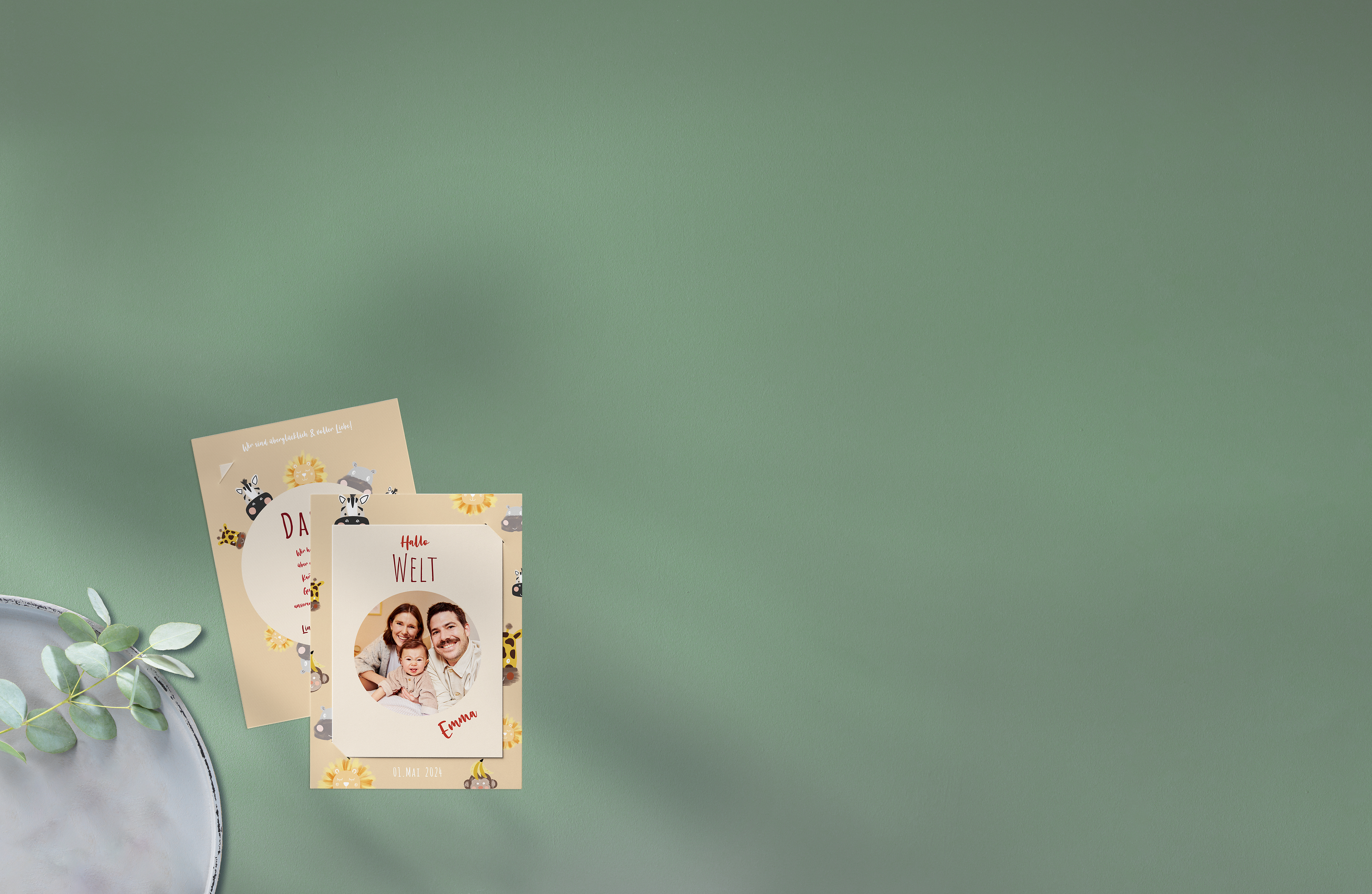 Eine Foto-Karte mit Einsteckfoto zum Anlass Weihnachten mit einem Design